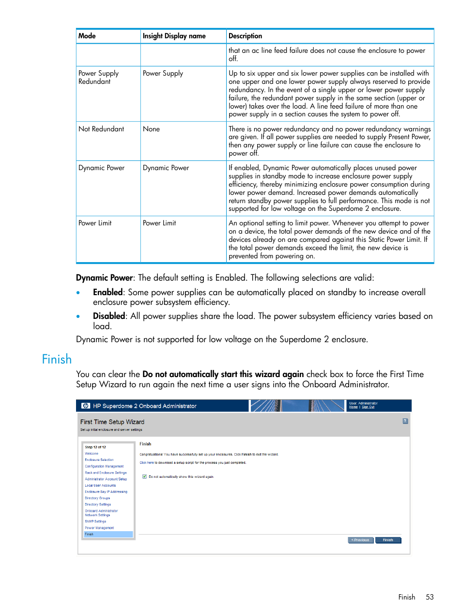 Finish | HP Integrity Superdome 2 Server User Manual | Page 53 / 197