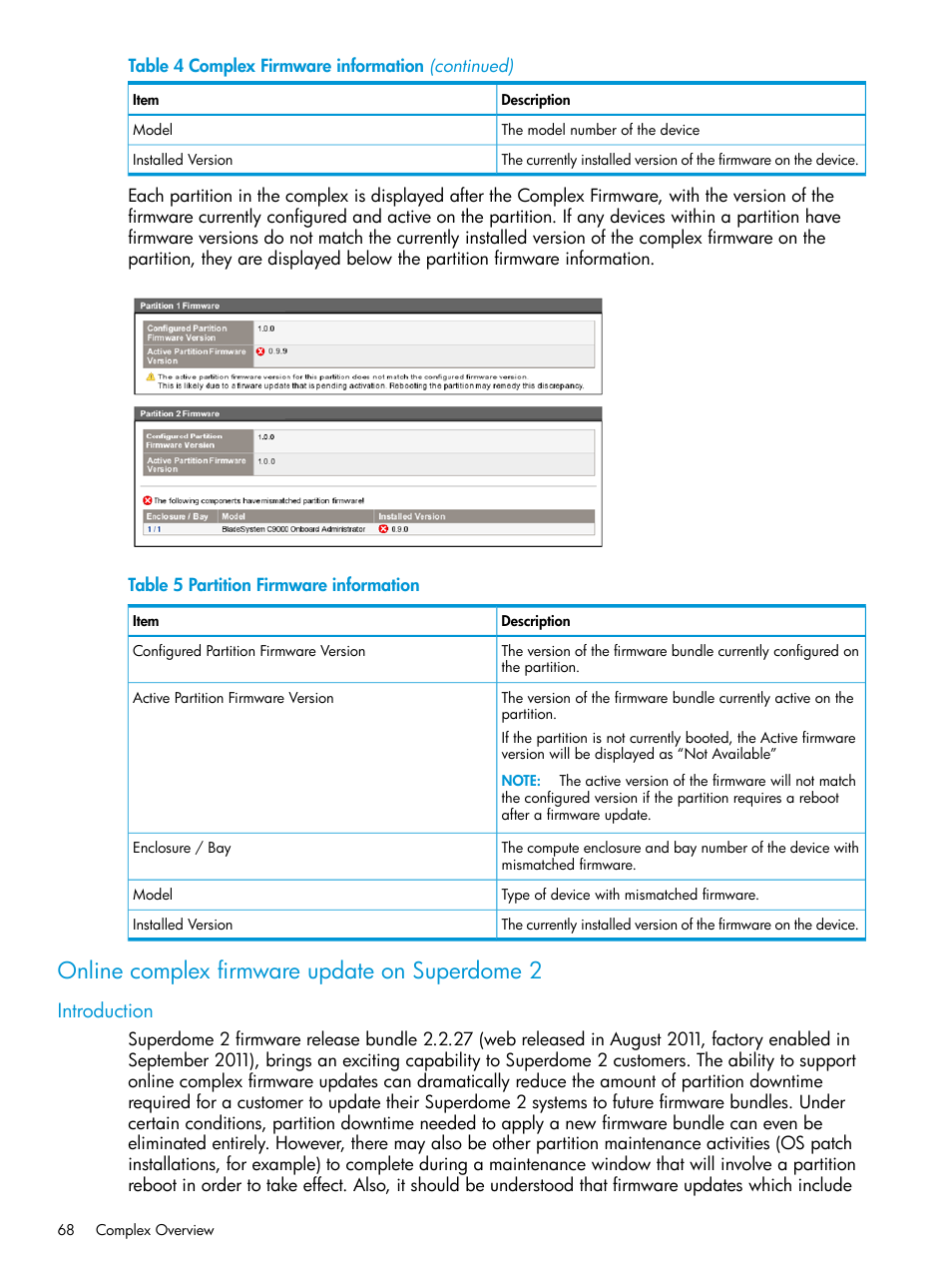 Online complex firmware update on superdome 2, Introduction | HP Integrity Superdome 2 Server User Manual | Page 68 / 197