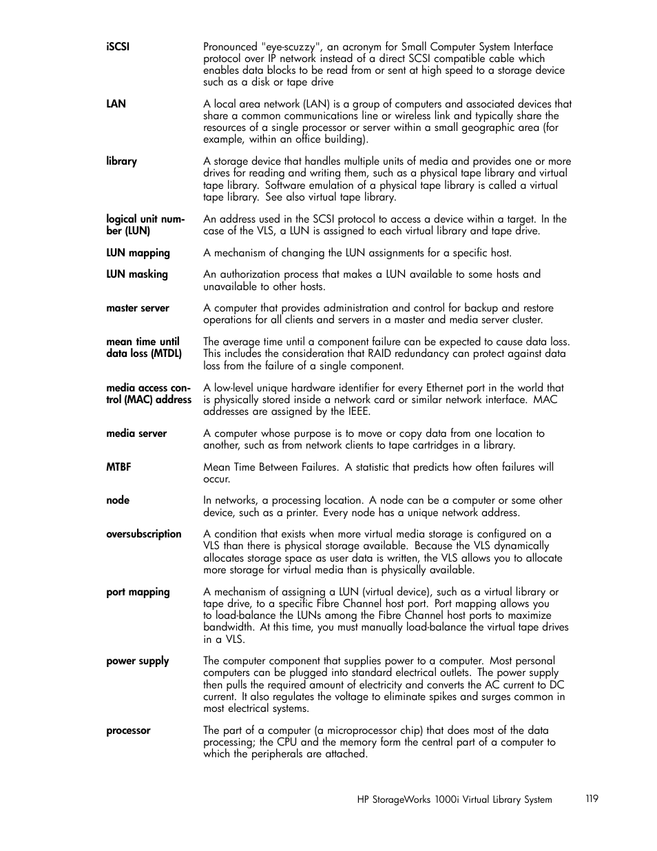 HP StorageWorks 1000i Virtual Library System User Manual | Page 119 / 122