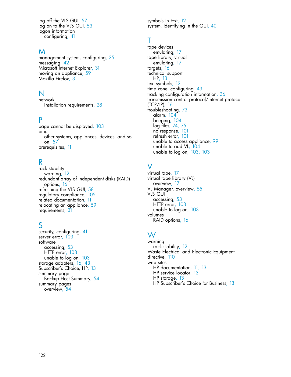 HP StorageWorks 1000i Virtual Library System User Manual | Page 122 / 122