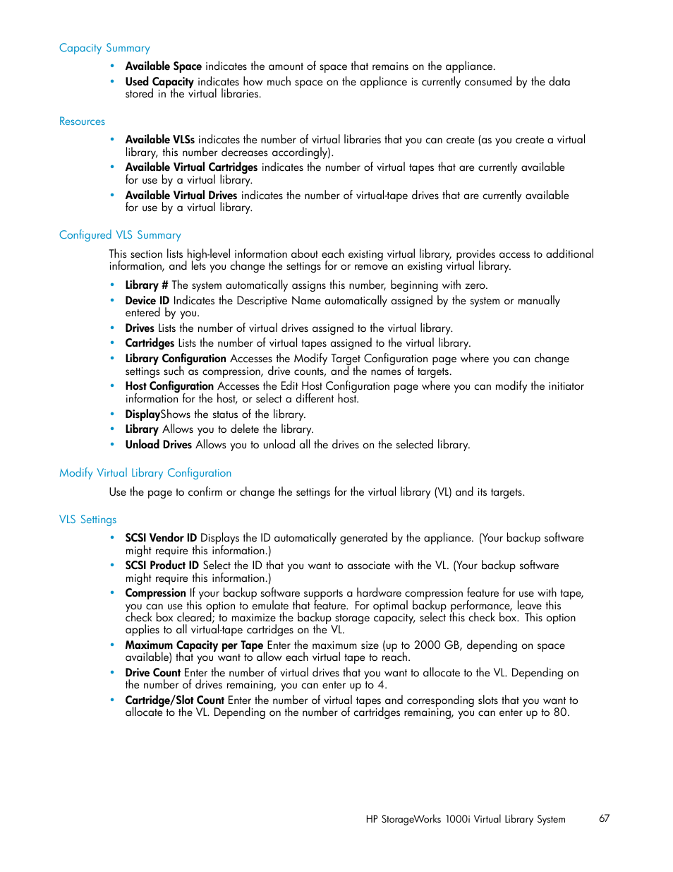 HP StorageWorks 1000i Virtual Library System User Manual | Page 67 / 122
