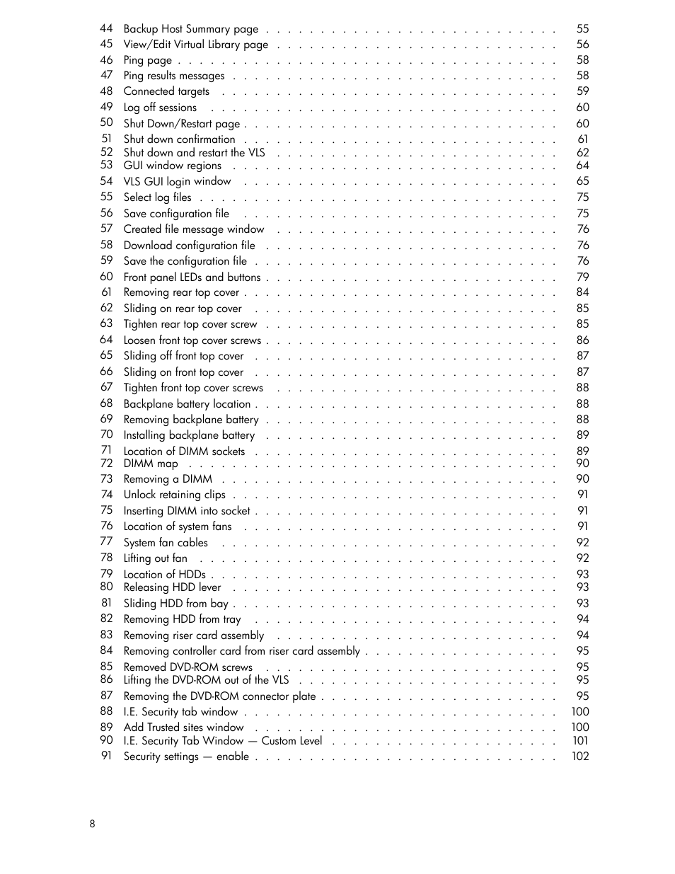HP StorageWorks 1000i Virtual Library System User Manual | Page 8 / 122