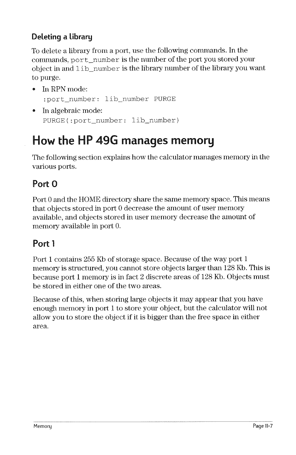 Installing and attaching a library, Library objects | HP 49g Graphing Calculator User Manual | Page 107 / 199