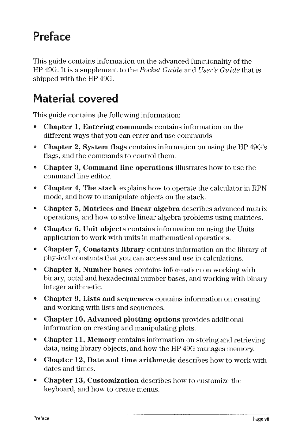 Index 1-1 | HP 49g Graphing Calculator User Manual | Page 11 / 199