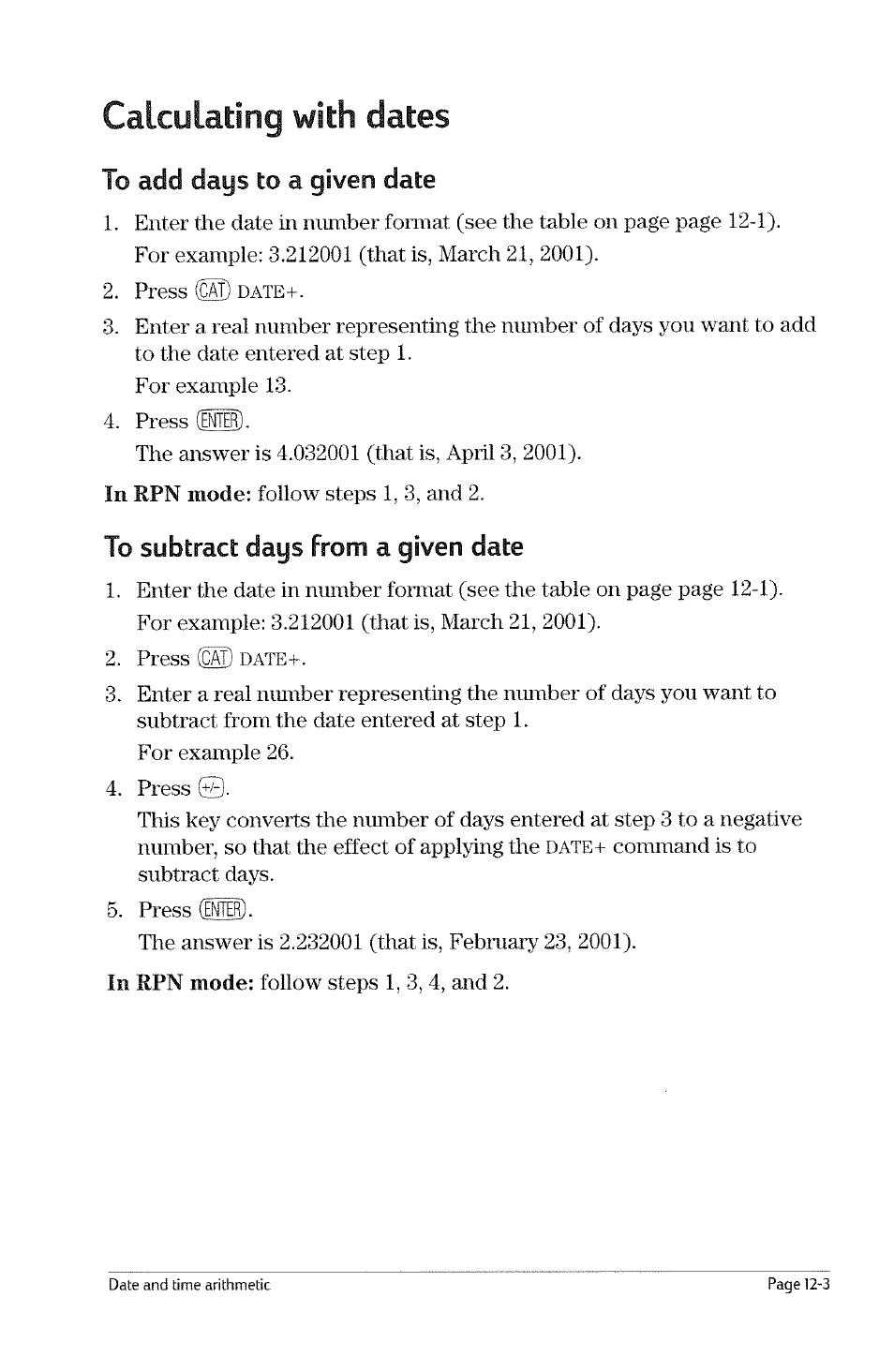 Date and time tools, Displaying the time menu, To copy the date to the stack or history | To copy the time to the stack or history, Date and time formats -1 | HP 49g Graphing Calculator User Manual | Page 111 / 199