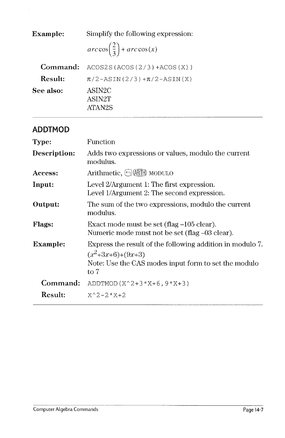 Alphabetical command list, Alphabetical conunand list -6, Abcuv | Acos2s, List, Alphabetical command | HP 49g Graphing Calculator User Manual | Page 129 / 199