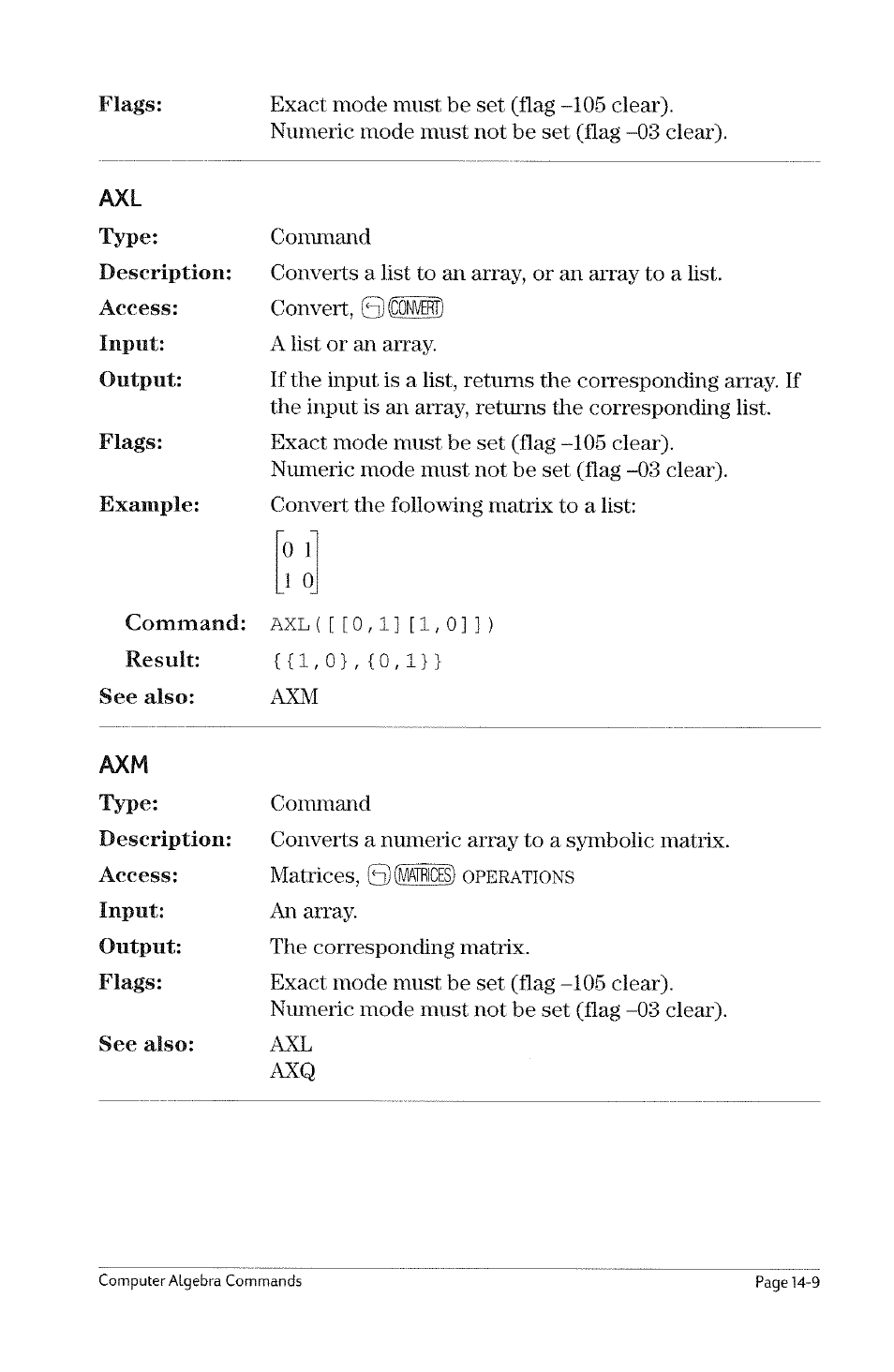 Asin2c, Asin2t, Atan2s | HP 49g Graphing Calculator User Manual | Page 131 / 199