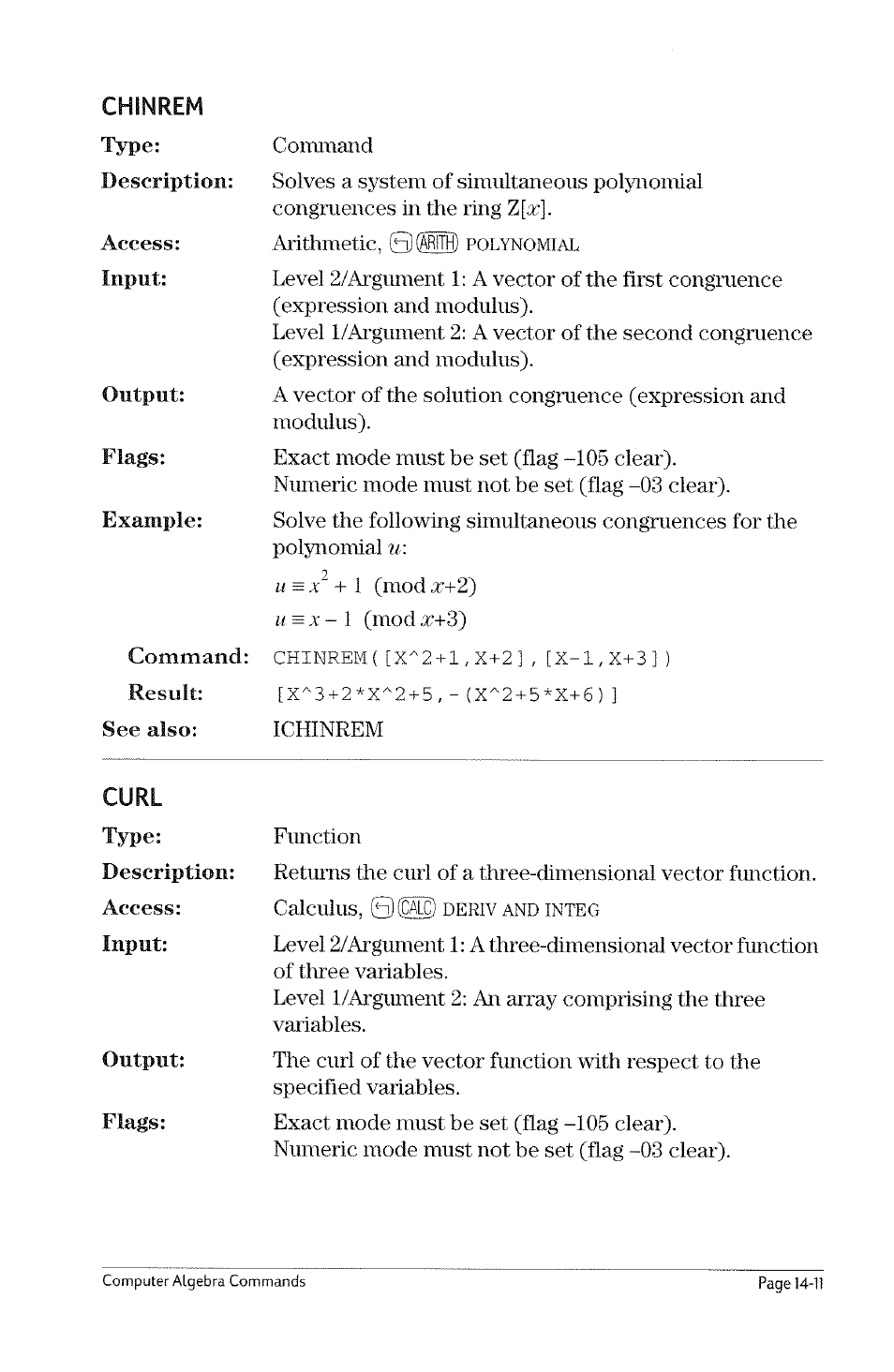 Cascfg | HP 49g Graphing Calculator User Manual | Page 133 / 199