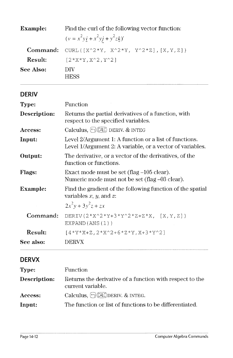 Curl | HP 49g Graphing Calculator User Manual | Page 134 / 199