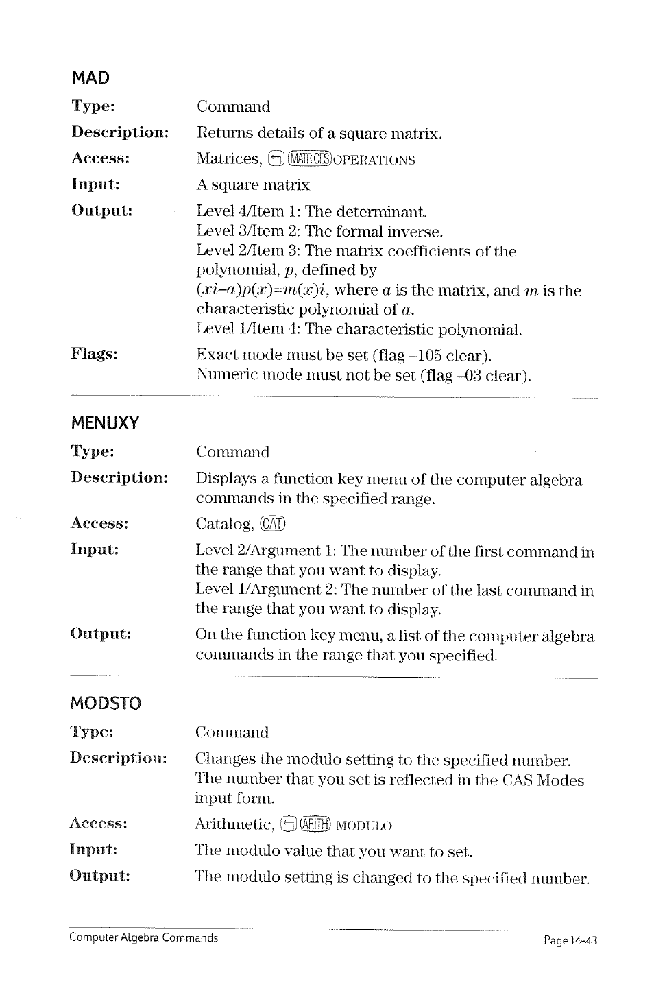 Lncollect, Lvar | HP 49g Graphing Calculator User Manual | Page 165 / 199