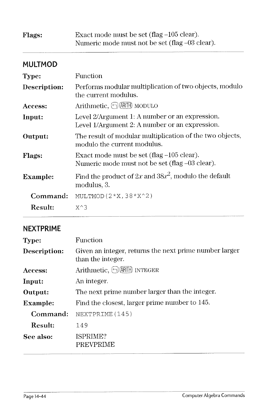 Menuxy, Modsto | HP 49g Graphing Calculator User Manual | Page 166 / 199