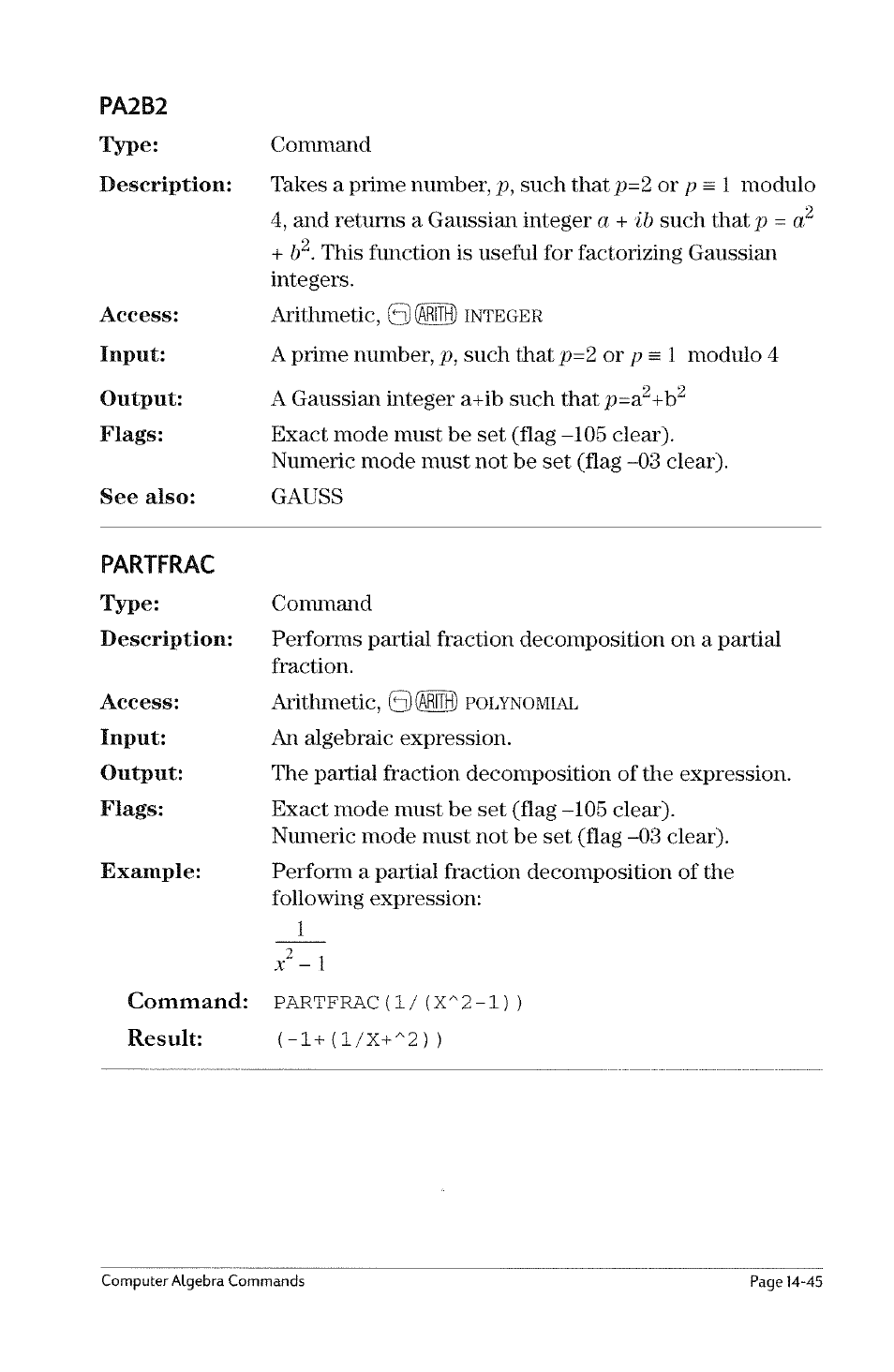 Multmod, Nextprime | HP 49g Graphing Calculator User Manual | Page 167 / 199