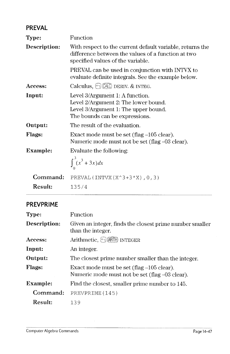 Pcar, Powmod | HP 49g Graphing Calculator User Manual | Page 169 / 199