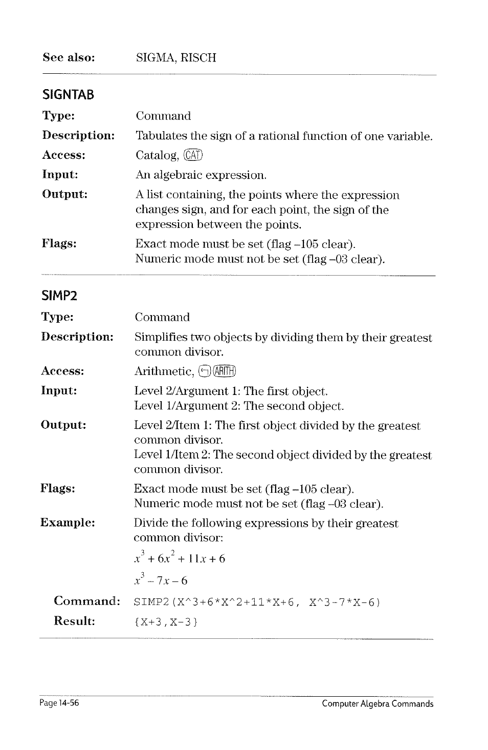 Seval, Sigma, Sigmavx | HP 49g Graphing Calculator User Manual | Page 178 / 199