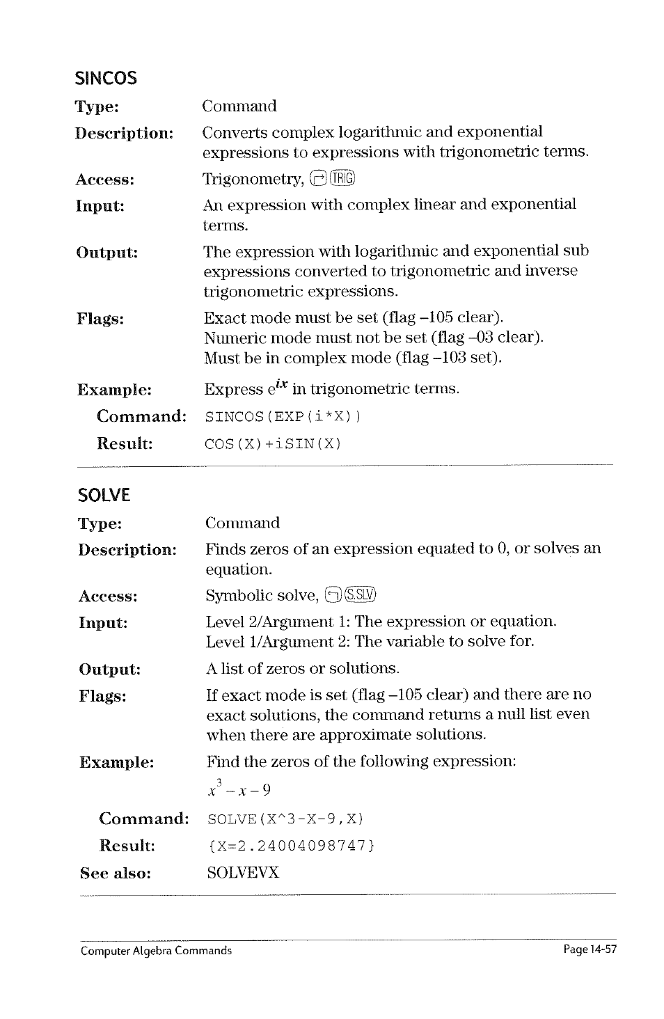 Signtab, Simp2 | HP 49g Graphing Calculator User Manual | Page 179 / 199