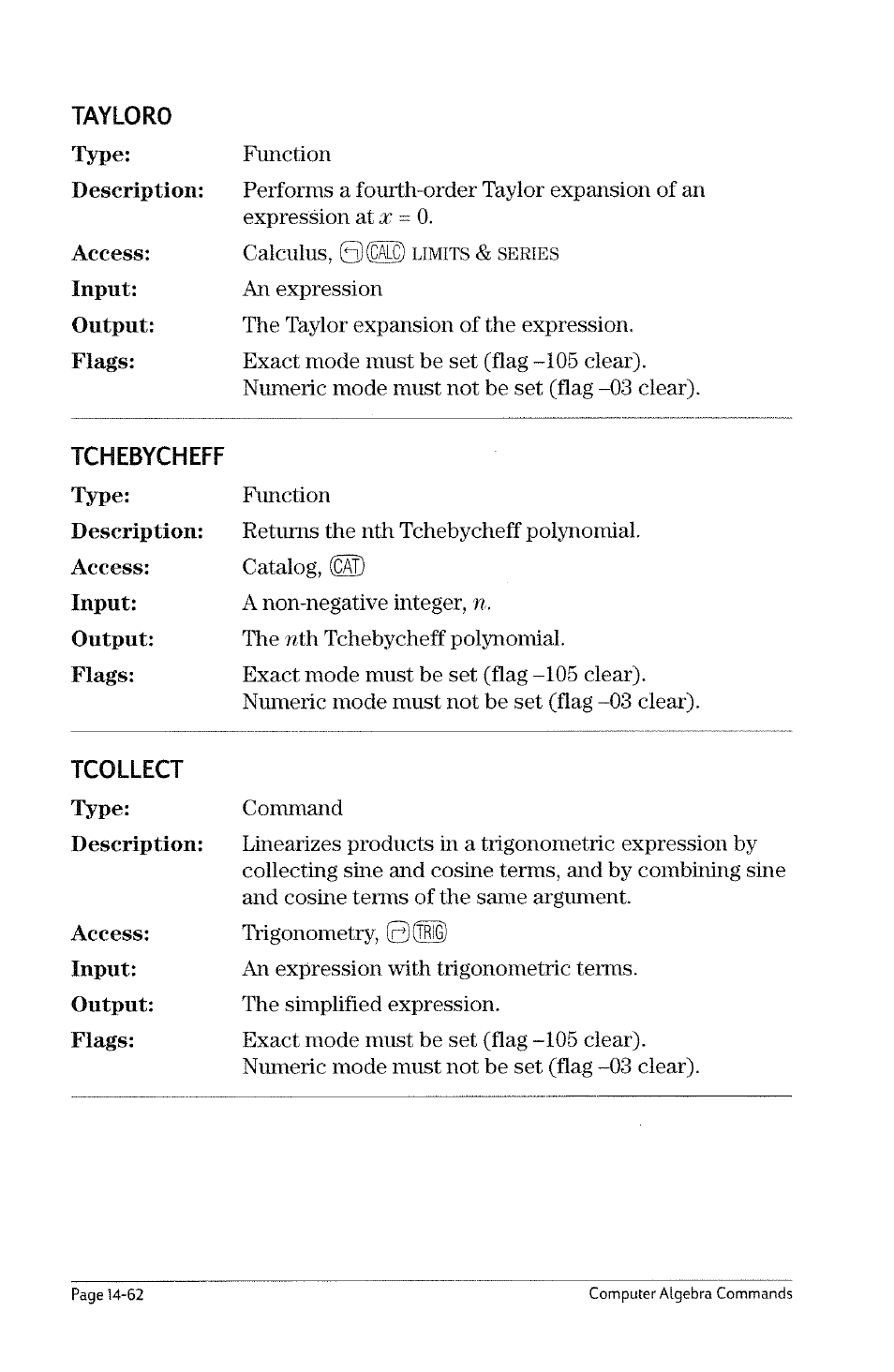 Tan2sc, Tan2sc2 | HP 49g Graphing Calculator User Manual | Page 184 / 199
