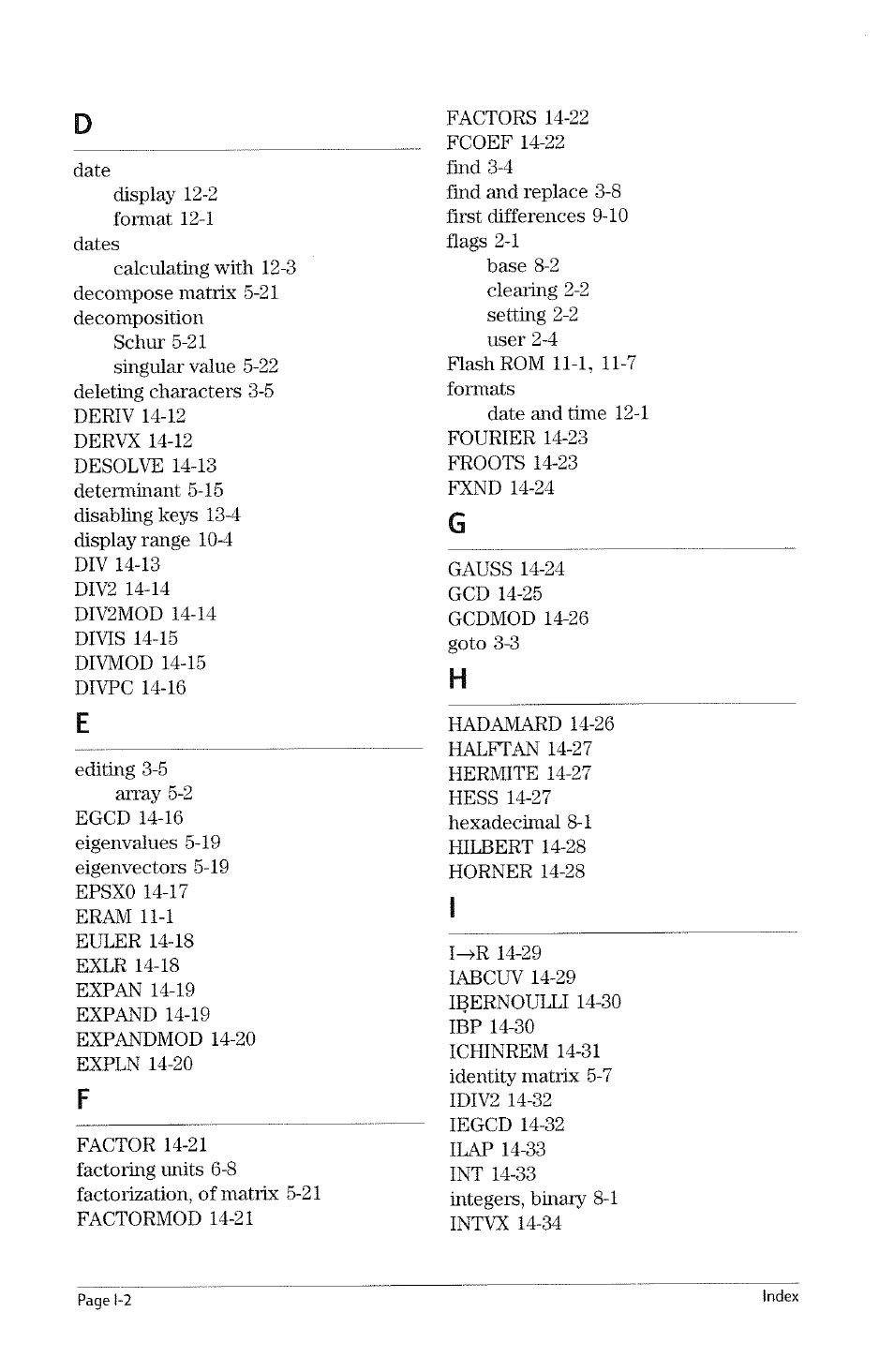 Index, B5des 8-6 | HP 49g Graphing Calculator User Manual | Page 194 / 199