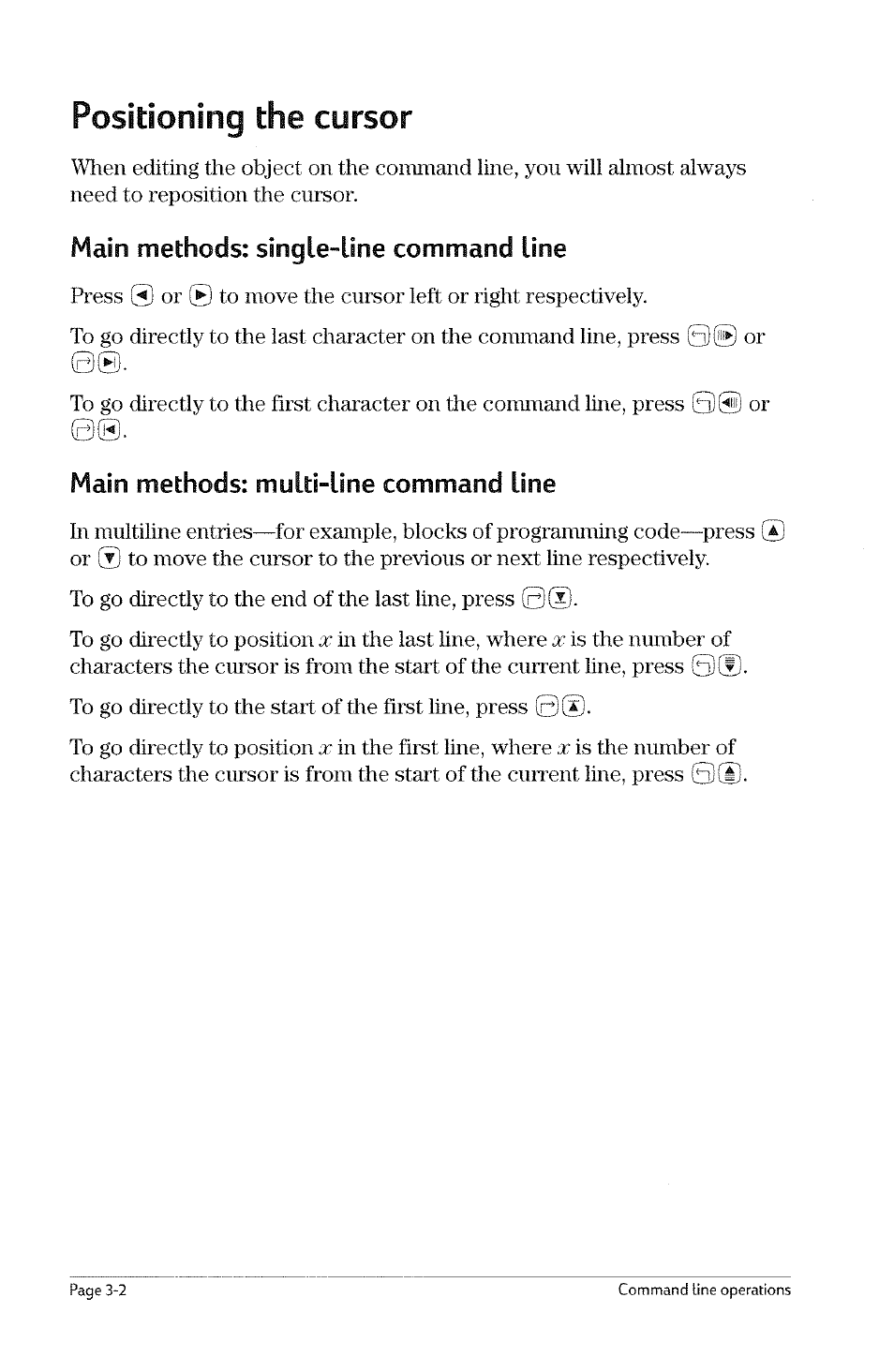 Chapter 3, Command line operations, Activating the command line | Chapter 3: command line operations, Activating the command line -1, Chapter 3 command line operations | HP 49g Graphing Calculator User Manual | Page 24 / 199