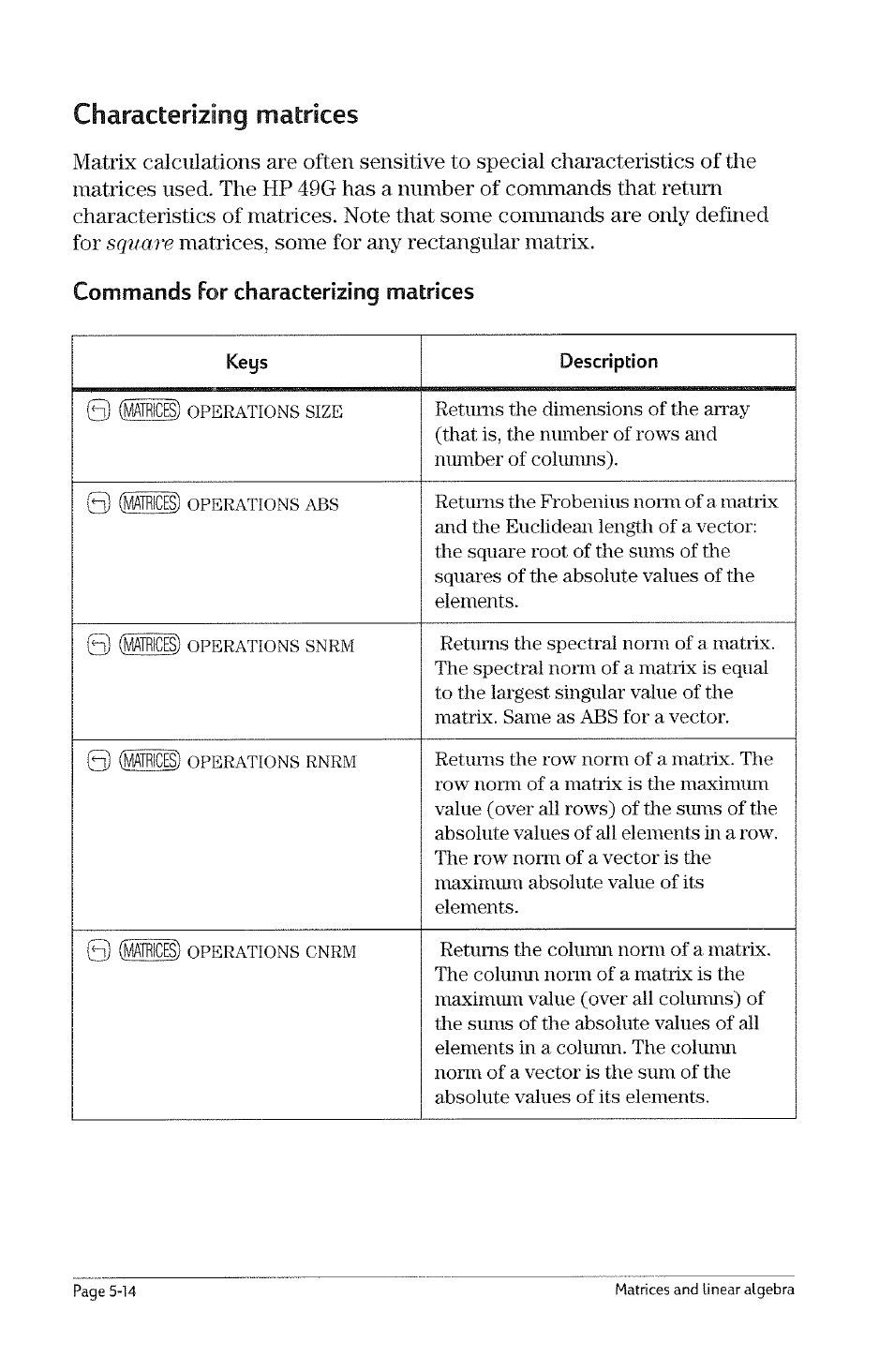 To swap two columns in an array, Extracting and replacing elements of matrices, To extract the element at a specified position | To replace an element at a specified position, Extracting and replacing elements of matrices -13 | HP 49g Graphing Calculator User Manual | Page 54 / 199