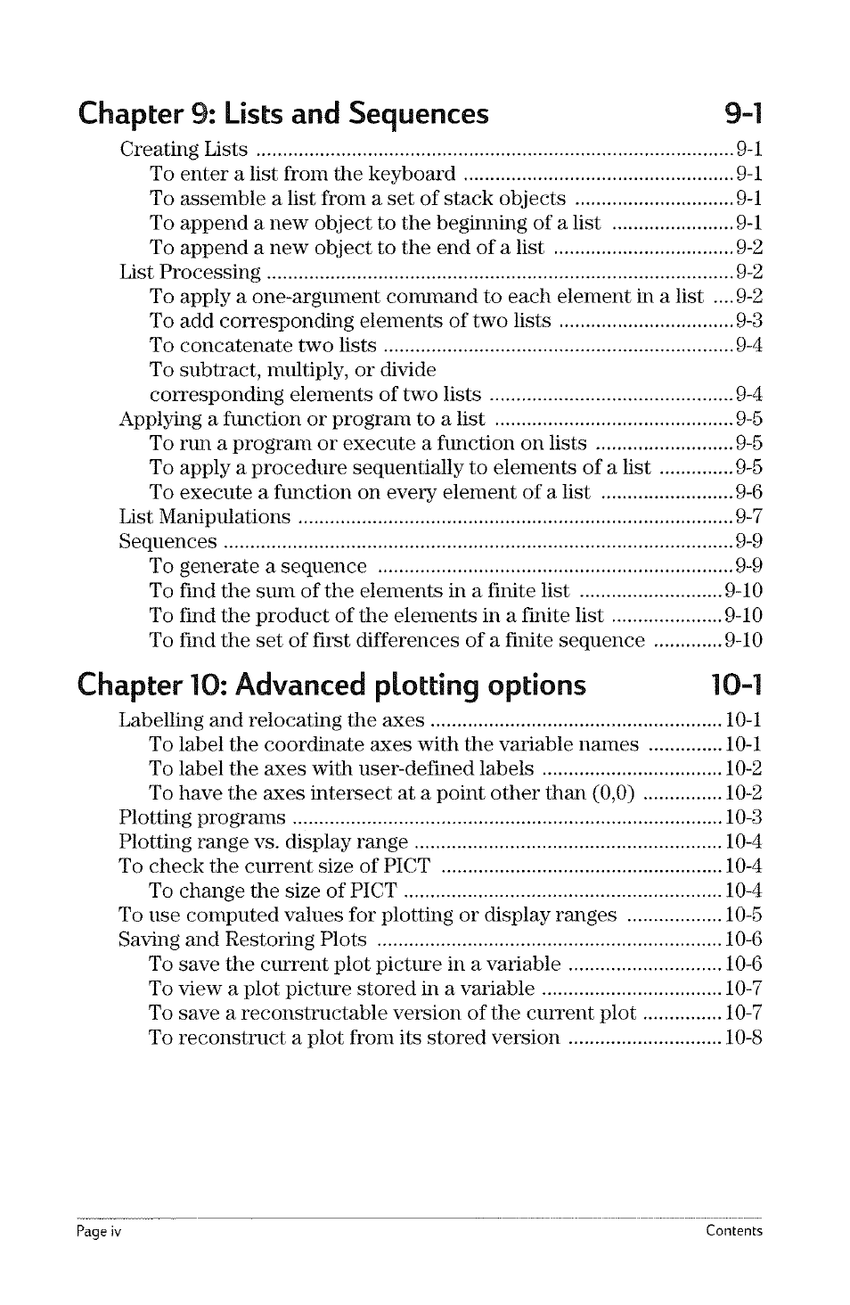 Chapter 7: constants library 7-1, Chapter 8: number bases 8-1 | HP 49g Graphing Calculator User Manual | Page 8 / 199