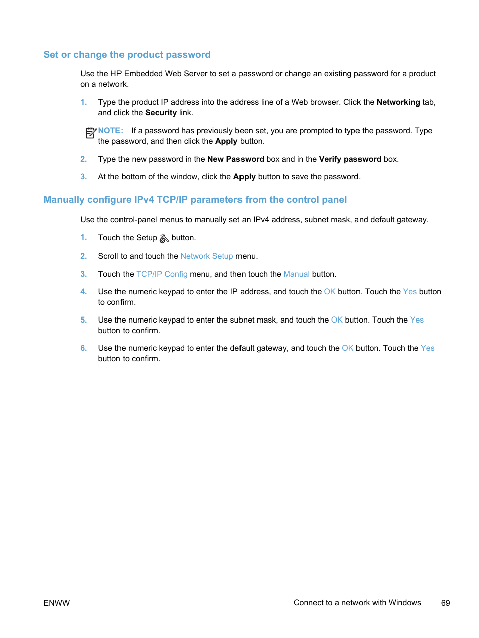 Set or change the product password | HP LaserJet Pro 300 Color MFP M375 User Manual | Page 85 / 344