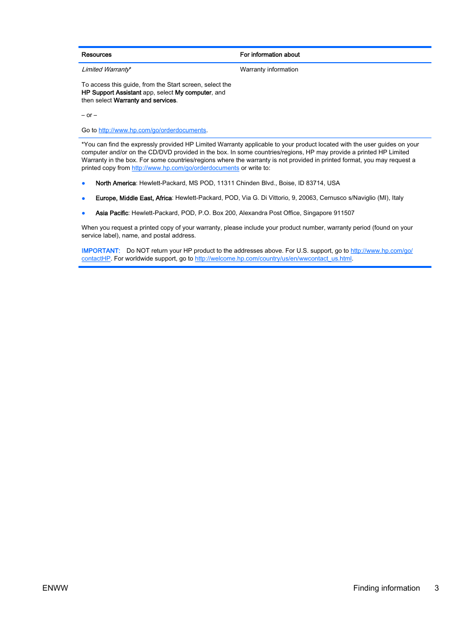 Enww finding information 3 | HP 350 G1 Notebook PC User Manual | Page 13 / 104