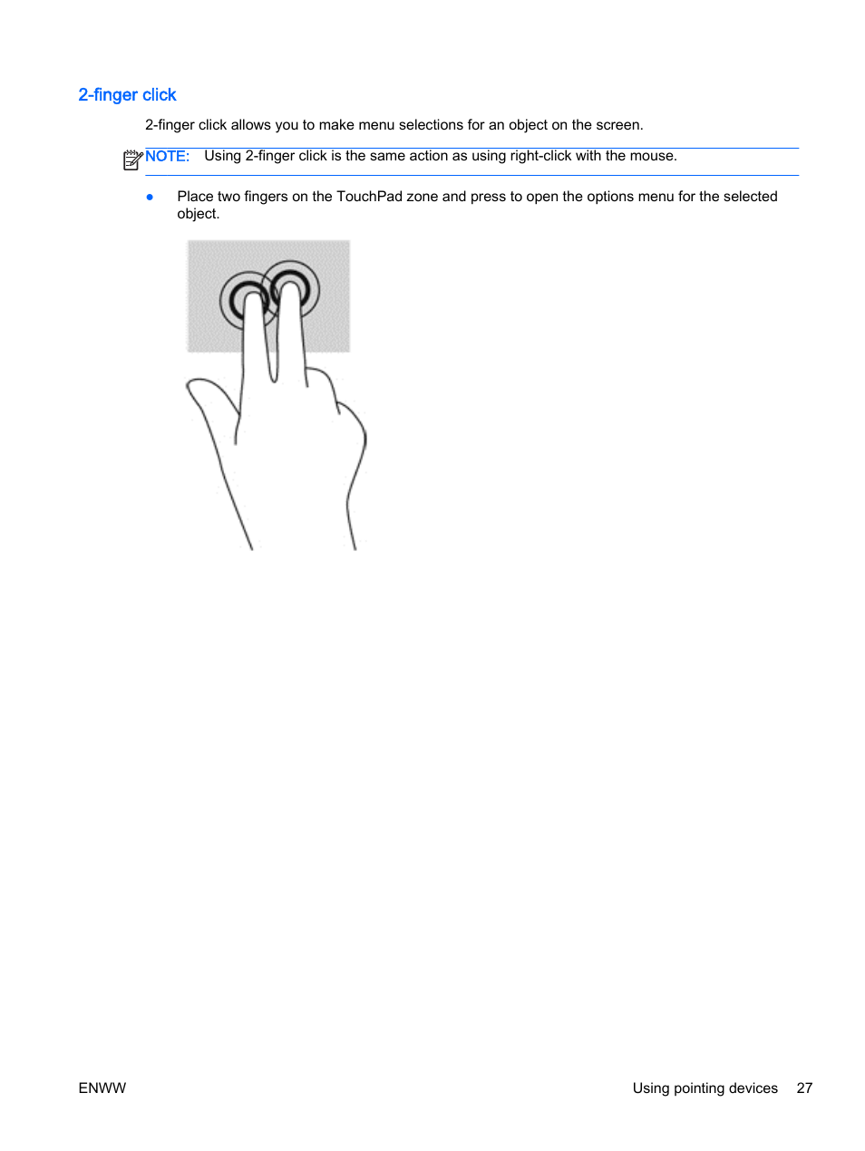 Finger click | HP 350 G1 Notebook PC User Manual | Page 37 / 104