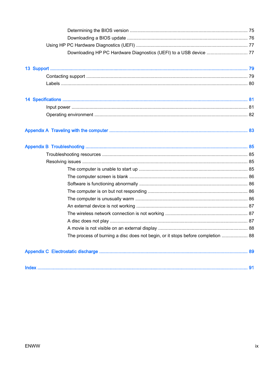 HP 350 G1 Notebook PC User Manual | Page 9 / 104