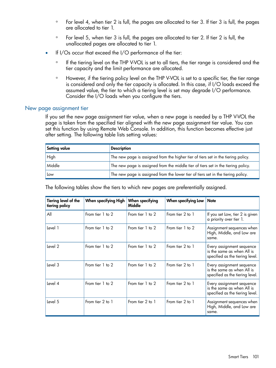 New page assignment tier | HP XP P9500 Storage User Manual | Page 101 / 411