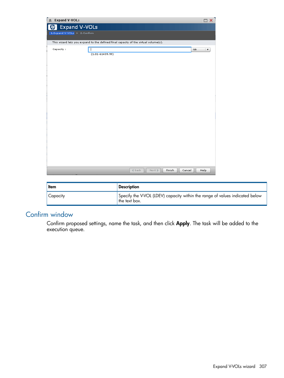 Confirm window | HP XP P9500 Storage User Manual | Page 307 / 411