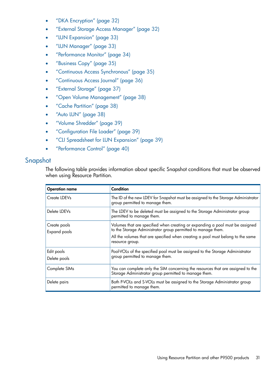 Snapshot | HP XP P9500 Storage User Manual | Page 31 / 411