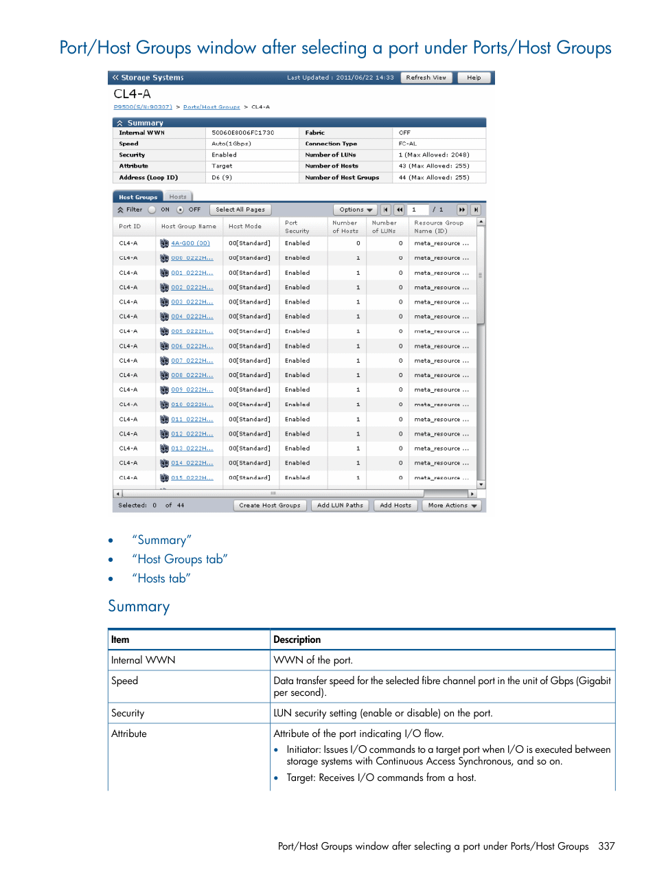 Summary | HP XP P9500 Storage User Manual | Page 337 / 411