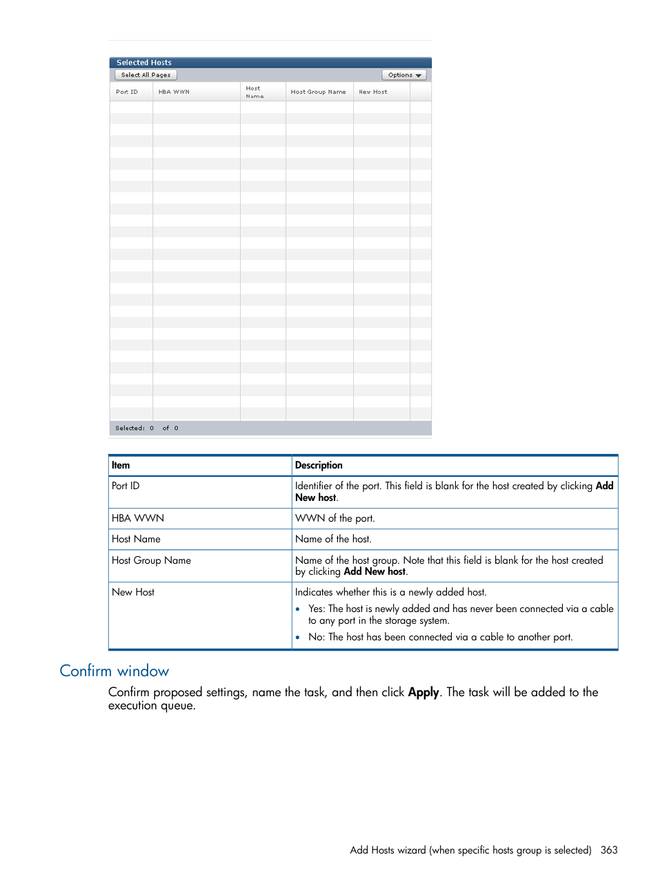 Confirm window | HP XP P9500 Storage User Manual | Page 363 / 411