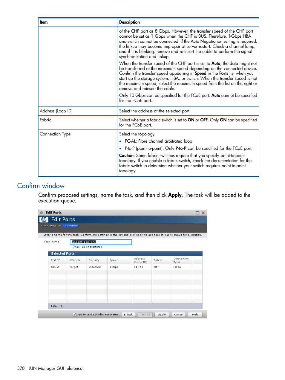 Confirm window | HP XP P9500 Storage User Manual | Page 370 / 411
