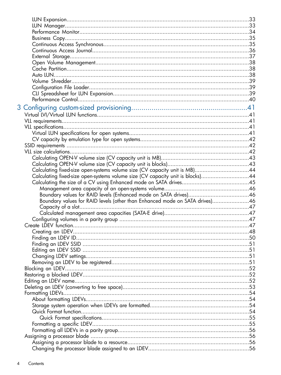 3 configuring custom-sized provisioning | HP XP P9500 Storage User Manual | Page 4 / 411
