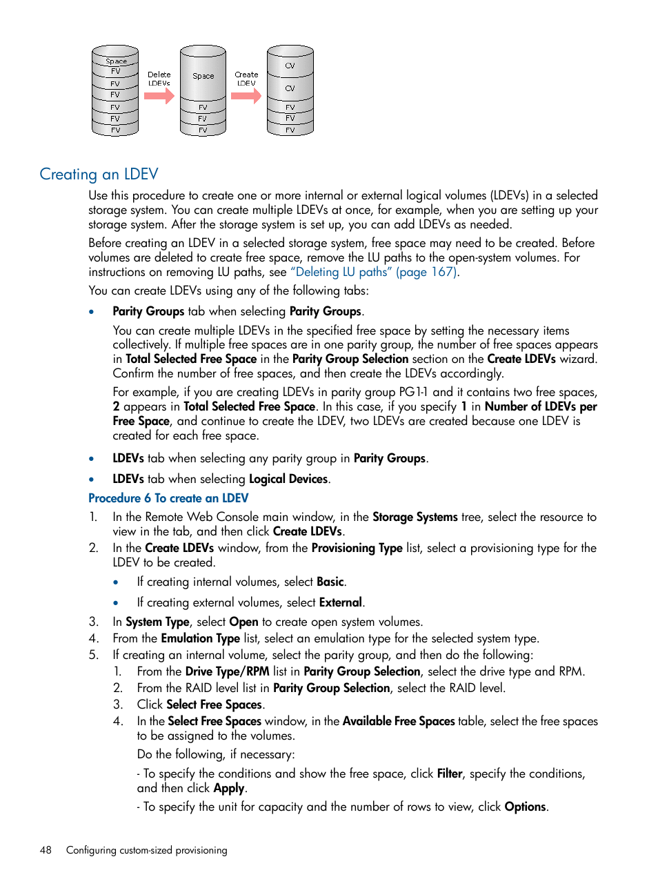 Creating an ldev | HP XP P9500 Storage User Manual | Page 48 / 411