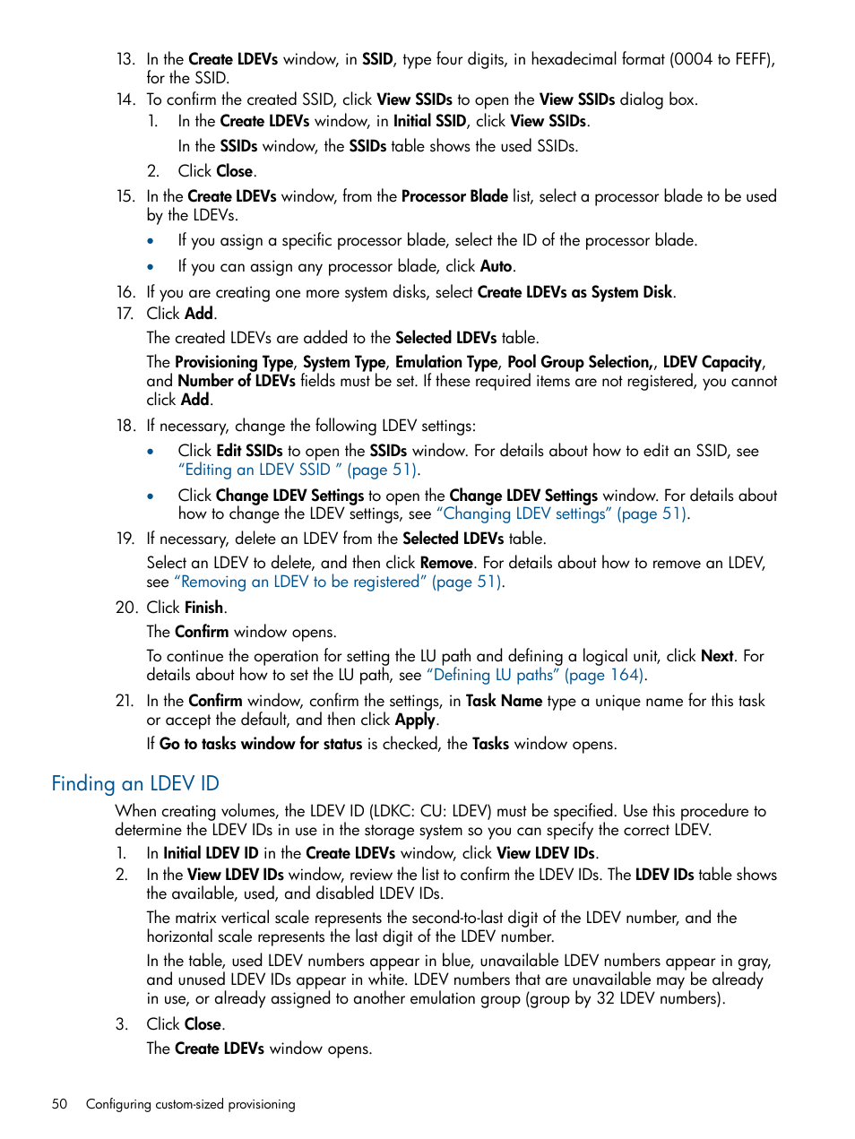 Finding an ldev id | HP XP P9500 Storage User Manual | Page 50 / 411