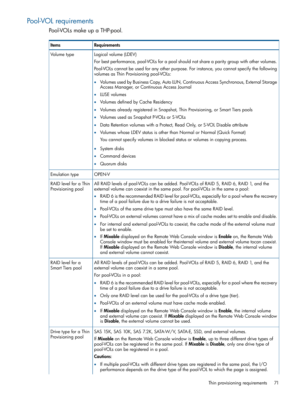 Pool-vol requirements | HP XP P9500 Storage User Manual | Page 71 / 411