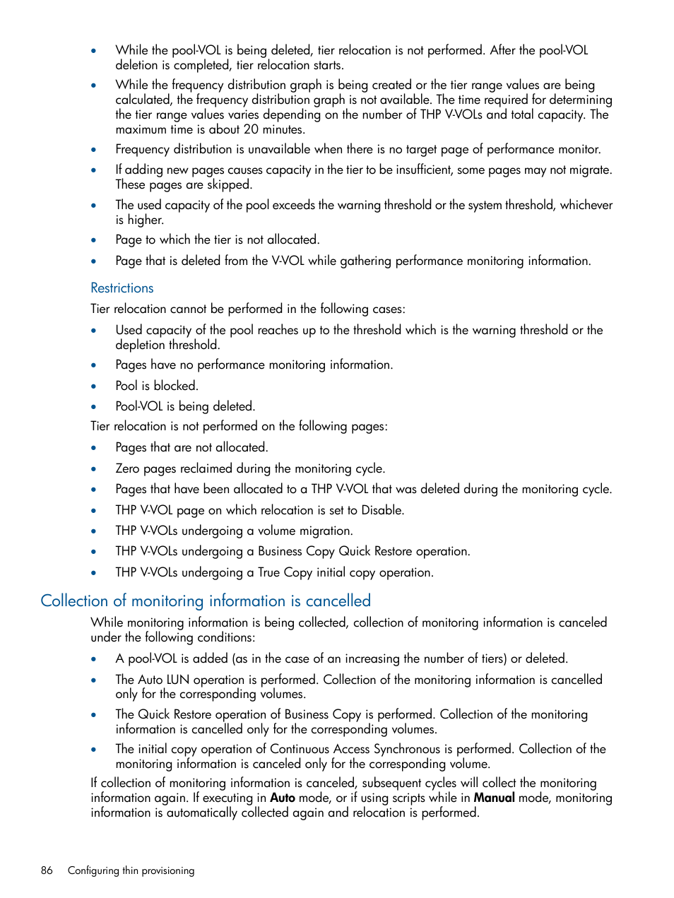 Collection of monitoring information is cancelled | HP XP P9500 Storage User Manual | Page 86 / 411