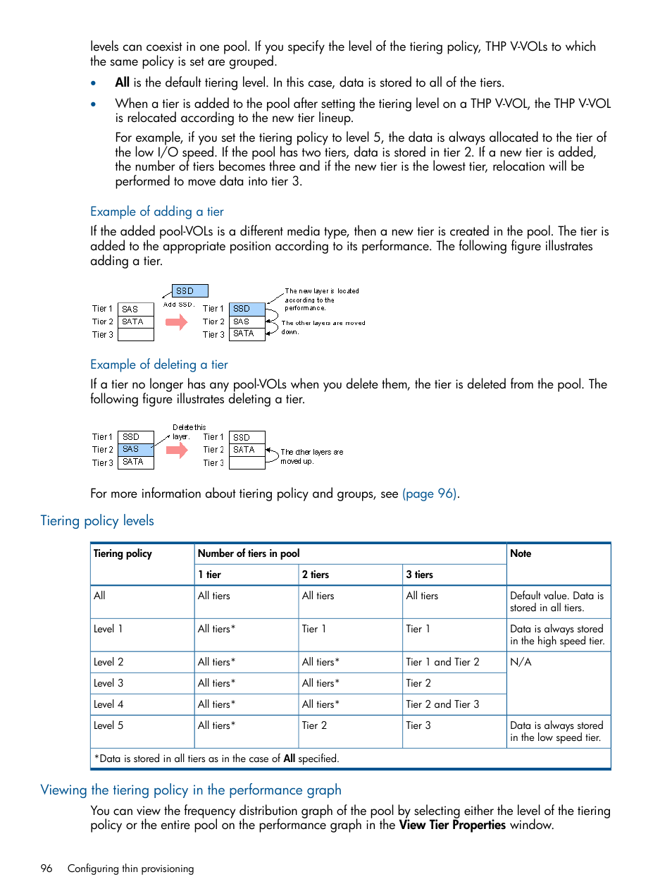 Tiering policy levels | HP XP P9500 Storage User Manual | Page 96 / 411