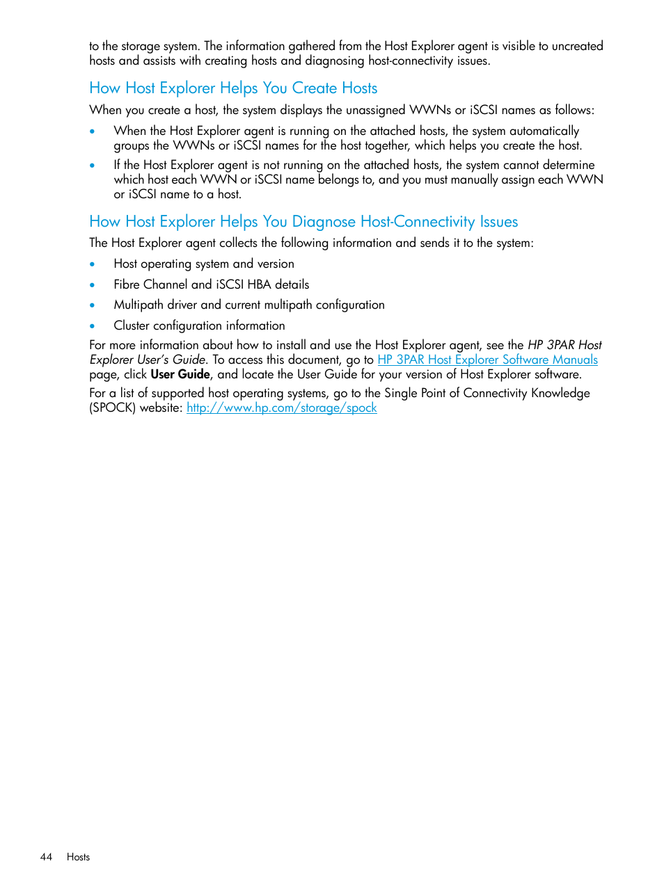 How host explorer helps you create hosts | HP 3PAR Operating System Software User Manual | Page 44 / 61