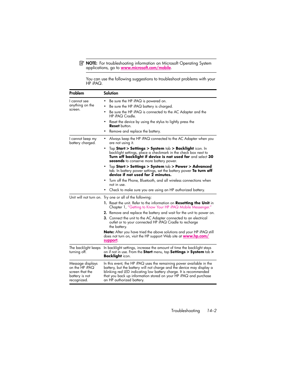 HP iPAQ hw6500 Unlocked Mobile Messenger series User Manual | Page 166 / 192