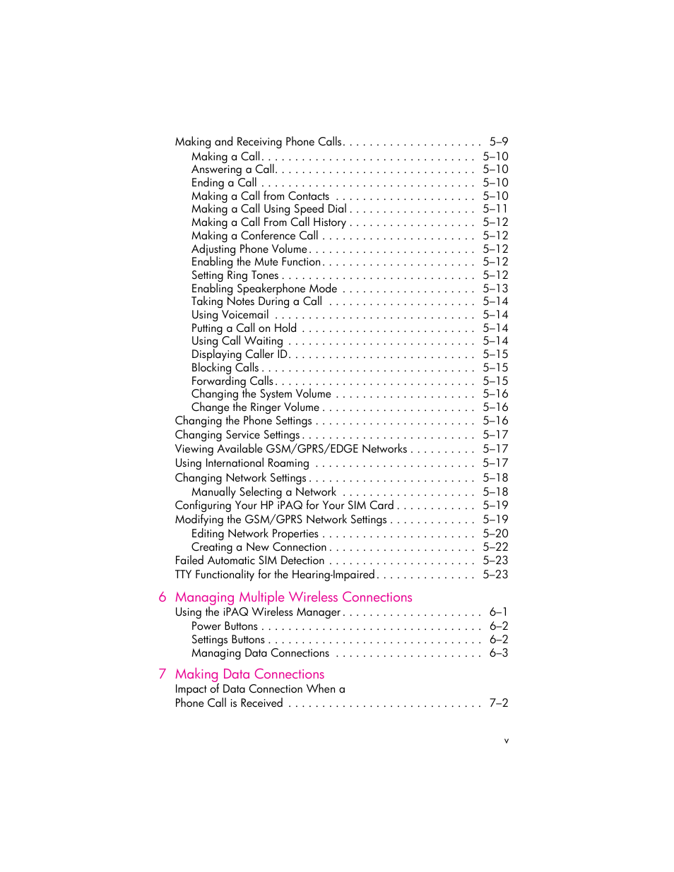 HP iPAQ hw6500 Unlocked Mobile Messenger series User Manual | Page 5 / 192
