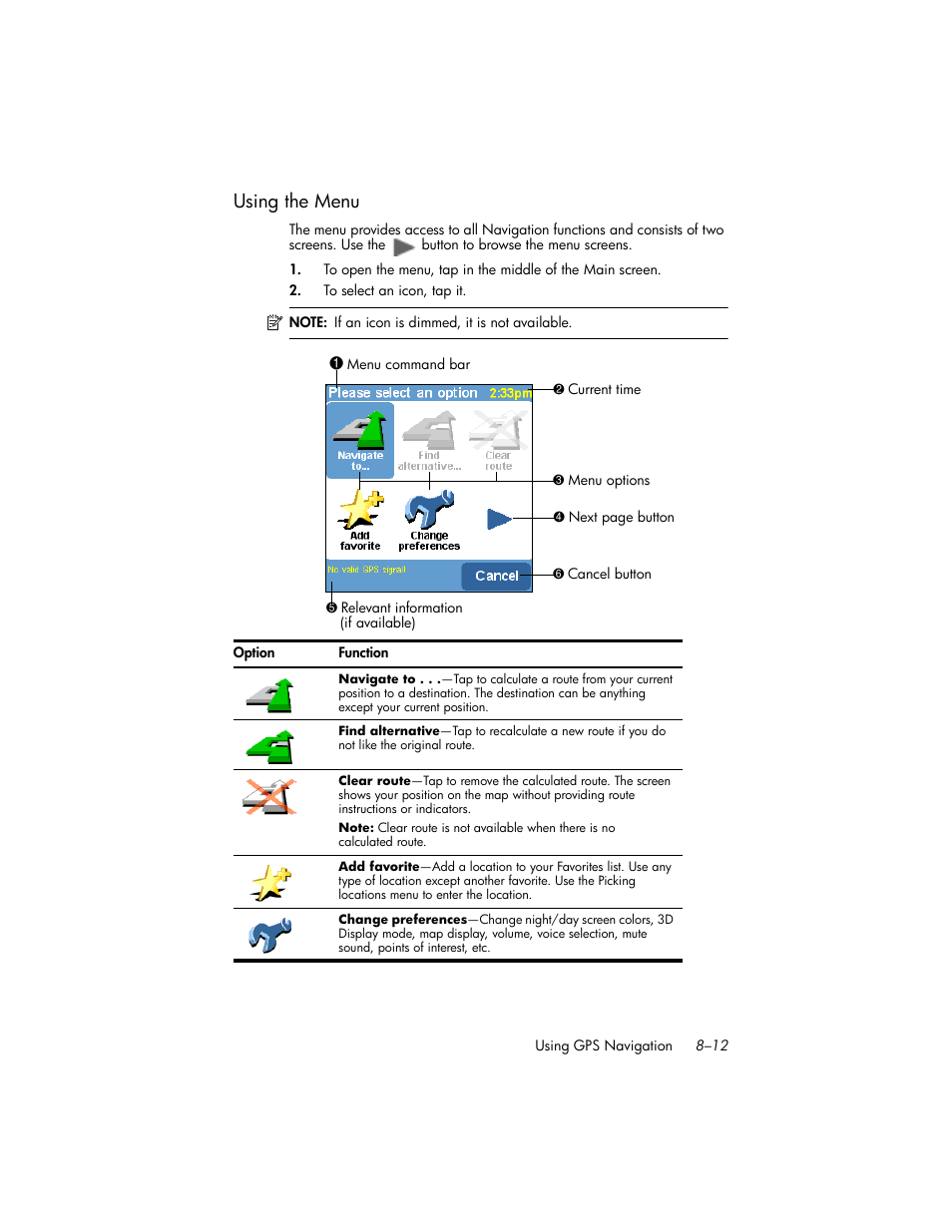 Using the menu, Using the menu –12 | HP iPAQ hw6500 Unlocked Mobile Messenger series User Manual | Page 93 / 192