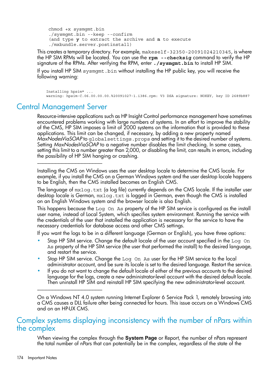 Central management server | HP Systems Insight Manager User Manual | Page 174 / 253