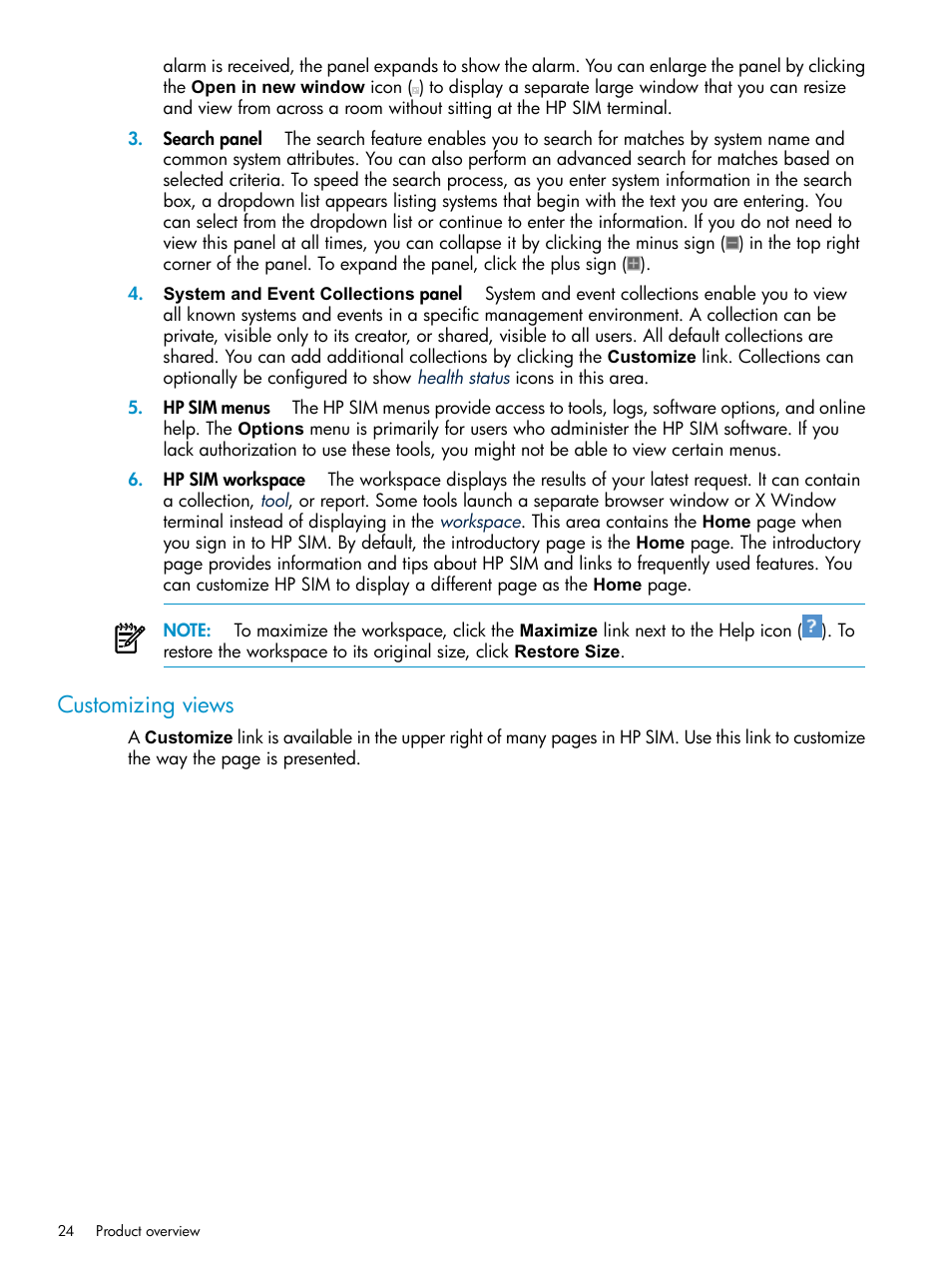 Customizing views | HP Systems Insight Manager User Manual | Page 24 / 253