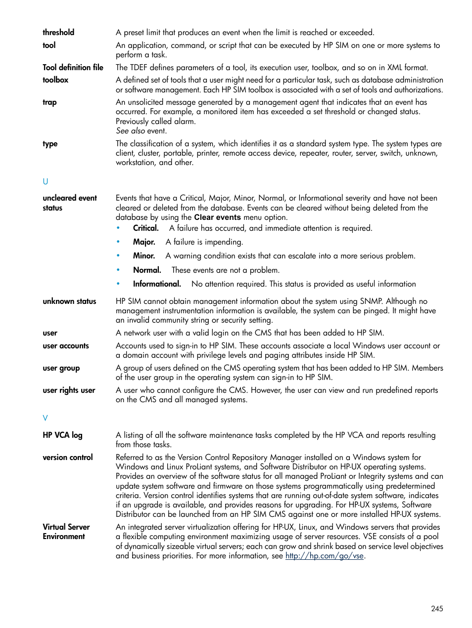 Tool, Users, User groups | Toolbox, Tools, User account, User, Traps, User rights, Version control | HP Systems Insight Manager User Manual | Page 245 / 253