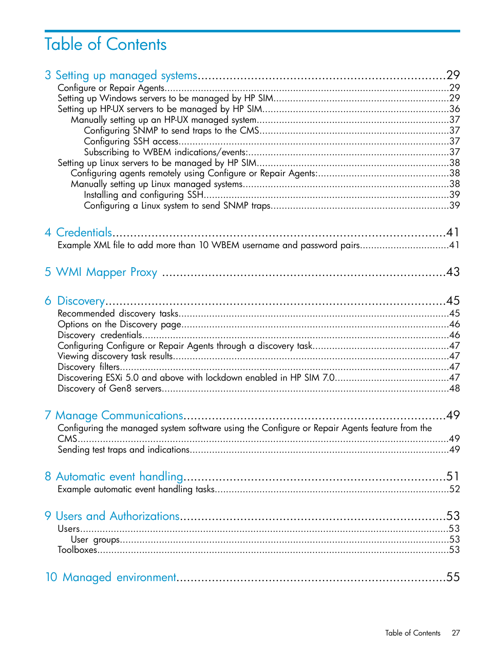 HP Systems Insight Manager User Manual | Page 27 / 253