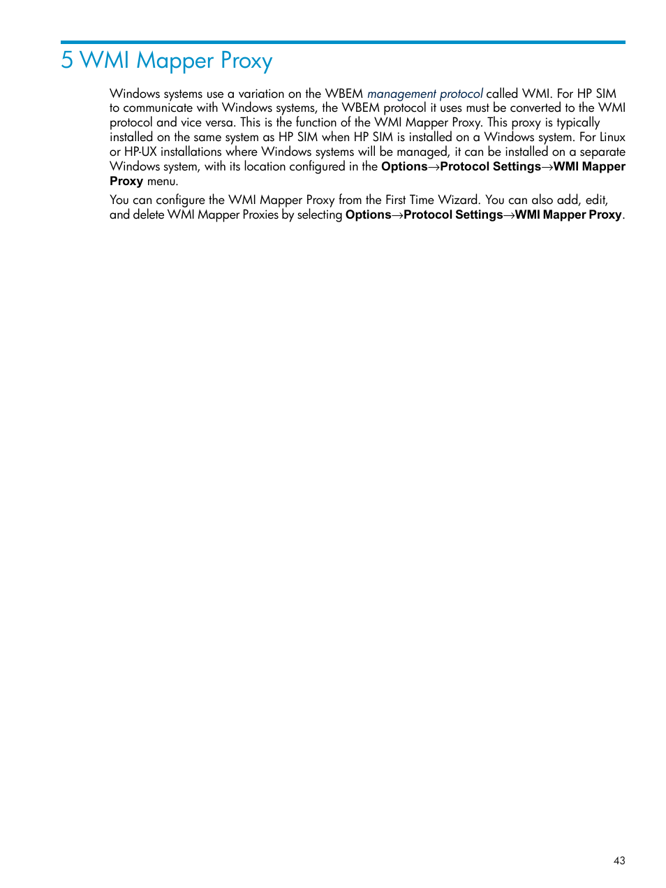 5 wmi mapper proxy | HP Systems Insight Manager User Manual | Page 43 / 253