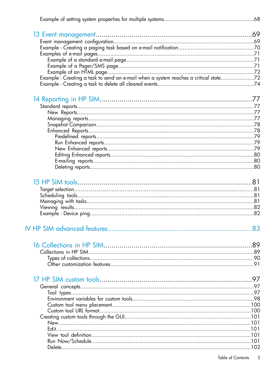 HP Systems Insight Manager User Manual | Page 5 / 253